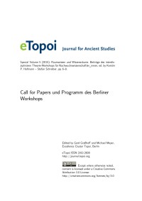 eTopoi Special Volume 5 Cover: Call for papers