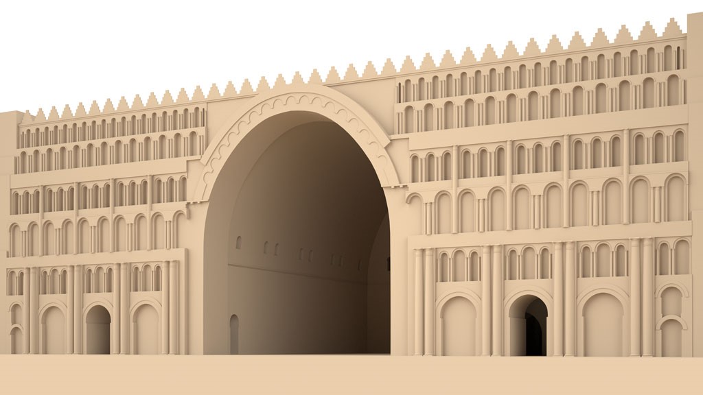 Rekonstruktionshypothese des Taq-e Kisra in Ktesiphon | Visualisierung: Lengyel/Toulouse 2015